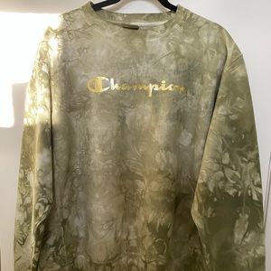 champion sweatshirt, gold lettering